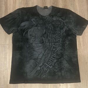 Harley-Davidson Black Short Sleeve Tee with Tonal Design